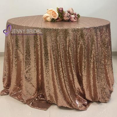 China High Quality Wholesale Sequin SQN83A1 Luxury Blush Round Sequin Tablecloth Pink Wedding for sale