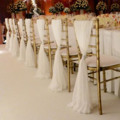 China SH043 Simple Wedding Chair Sashes Chiffon Chair Sash Chair Cover Wedding for sale