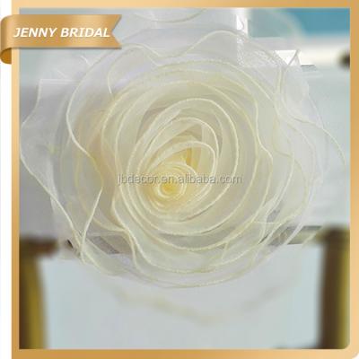 China C116K China Factory Wholesale Multicolor Simple Organza Rose Chair Sashes With Spandex Band for sale