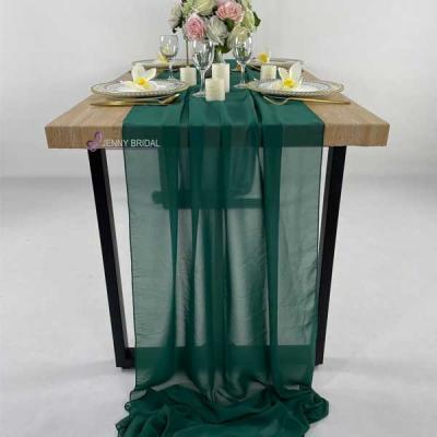 China TR02 dobby chiffon table runner boho table runners terracotta greenery for table runner for sale