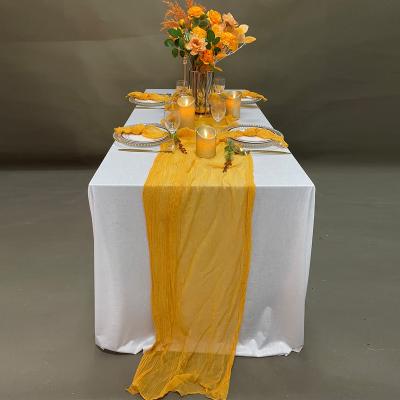 China TR01 Floral Dobby Table Runner Gauze Table Runner Boho Table Runners for sale