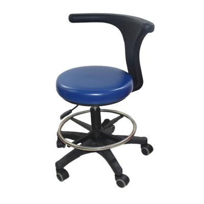 China Ergonomic Metal Stool Doctor Stool With Metal Armrests Dentist Chair PU Leather Cushion for sale