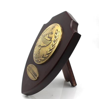 China All Customized Design Metal Wooden Award Plaque Craft Plaque Souvenir Holder Shield Military Plaque for sale