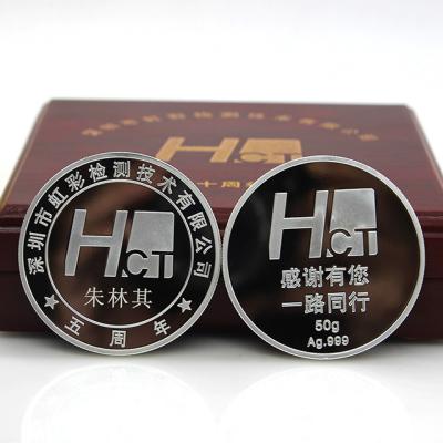 China Custom Manufacturer China Metal Stamping Collecting Gold Plated Coins Show Wooden Box Silver Coin for sale