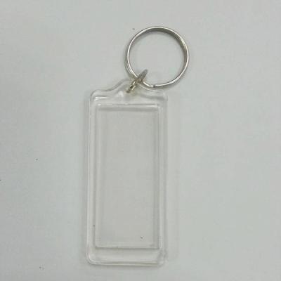 China Plastic Rectangle Key Chain Clear Acrylic Plastic Key Chain Wholesale for sale