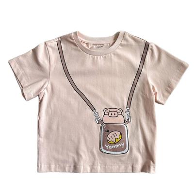 China Toddler Anti-Shrink Baby Girls Short Sleeve T-shirts Children Summer Casual Cartoon Printing Round Neck Kids T-shirt for sale