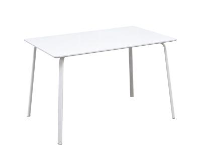 China Modern Classic White Color MDF Dining Table With Metal Legs for sale