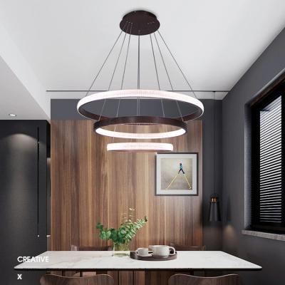 China Modern Nordic Style Ring Chandelier Cafe Dining Creative Chandelier LED Pendant Lamp for sale