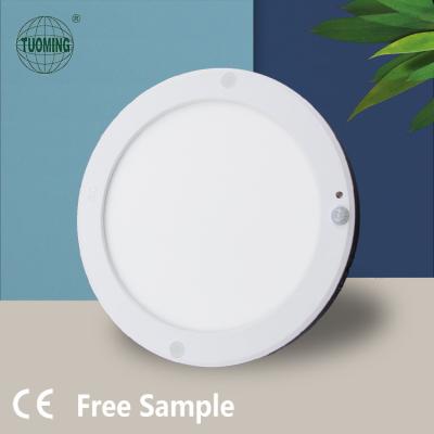 China Hotel best wholesale price 18w SMD2835 plastic frame smart sensor led panel light round light for stair for sale