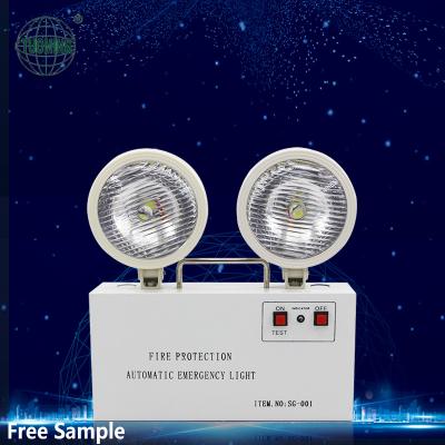 China Cheap Price Rechargeable Fire Fighting Double Head Led With Battery Customized Durable Twin Spot Emergency Exit Light for sale