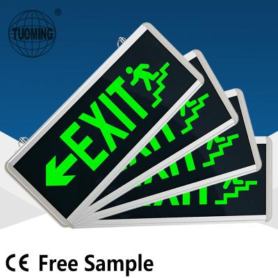 China Customized high quality double or single led exit sign light sided led emergency exit indoor glass led sign light for sale