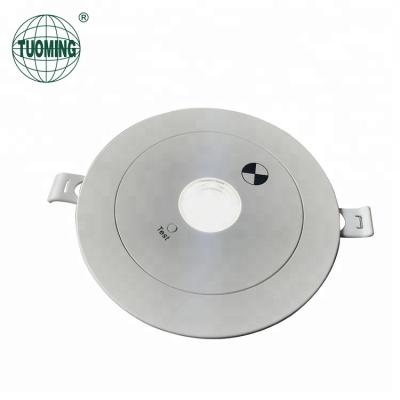 China Emergency CE Certificated 3W Recessed Mounted Emergency Led Light With Lithium Battery Led Emergency Downlight for sale