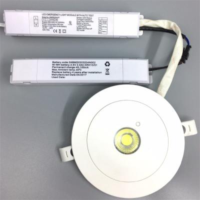 China Fire Emergency UFO Round Recessed Mounted AC85-265V 3W Led Down Light With Backup Backup Battery for sale