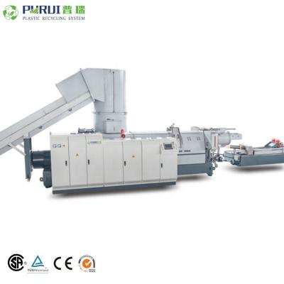 China PURUI pp bucket PE film pelletizing machine plastic granulation machine with compactor for sale