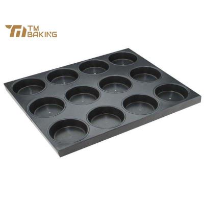 China Sustainable Commercial Non-Stick Metal Baking Tray Bakery Bread Pan Hamburger Burger Bun Bread Baking Mold for sale