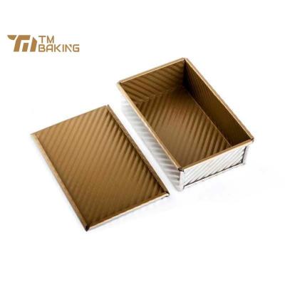 China Durable Aluminum Tray Corrugated Non Stick Aluminum Toast Shallow Mold Making Pan Bread Loaf Baking Tin Bake With Lids for sale