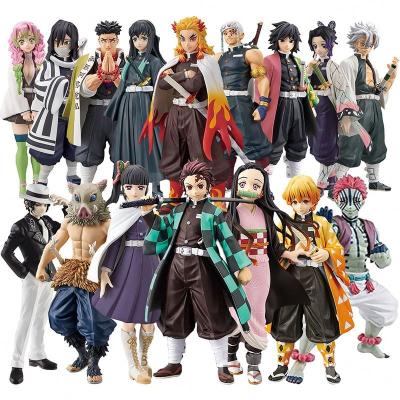 China Cartoon Toy Trendy 16 Styles Demon Slayer Anime Figure Kimetsu No Yaiba Kamado Tanjirou Nezuko Agatsuma Zenitsu PVC Action Number Anime Toys for sale