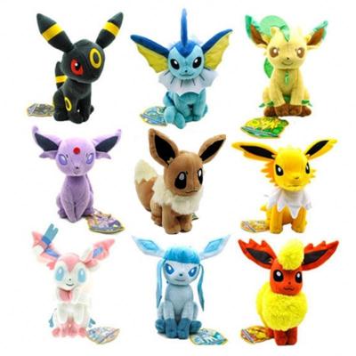 China New Fashionable Wholesale 30cm pp cotton plush pokemon plush toy Eeveelution Eevee plush toy grab doll kids gift for sale