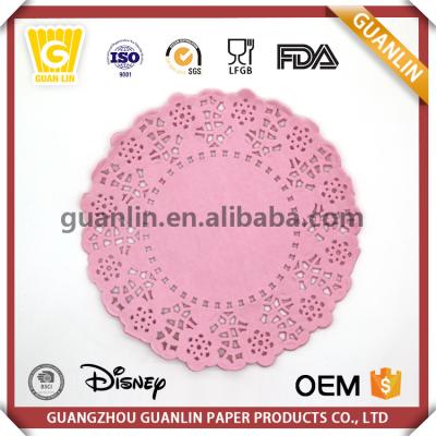 China Viable On Sale In China Low Price High Quality Round Shape Solid Pink Paper Placemats for sale