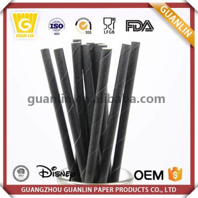 China Wholesale Cupcake Birthday Wedding Event Party Decorative Striped Craft Drinking Paper Straw Paper Straw Black for sale