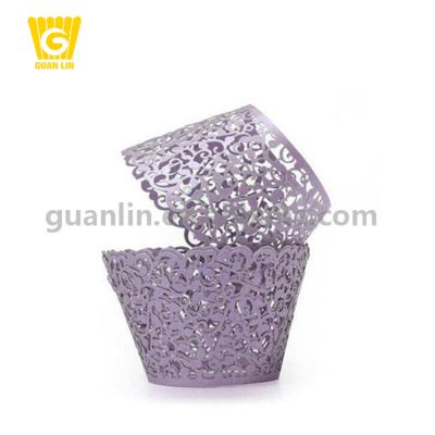 China Creative Small Vine Disposable Lace Filigree Wedding Paper Bake Cupcake Cases Wrappers for sale