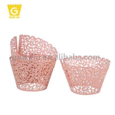 China Disposable Decorative Wedding Customized Mini Candy Lace Cupcake Paper Wrappers for sale