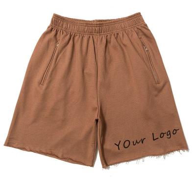 China Men's Acid Washed Terry Vintage Plain Raw Hem Shorts Pure Cotton Raw Edge Shorts Anti-Wrinkle Manufacturer for sale