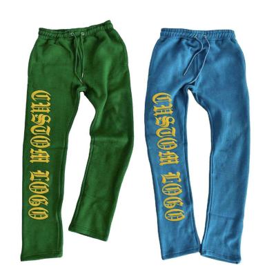 China Manufacturer Custom Puff Print Anti-Wrinkle Pants Mens Straight Leg Sweatpants Mow Heavy Drawstring Sweat Cotton Trousers for sale