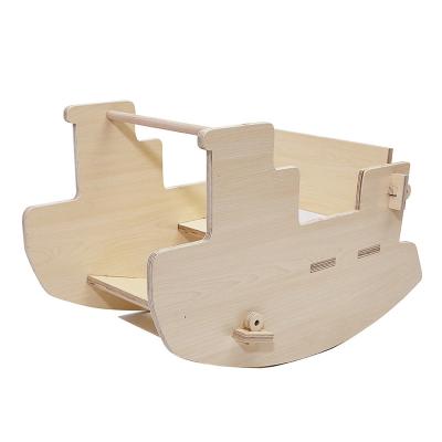 China Eco-Freindly Boat Montessori Wooden Rocking Rocker Balancing Toys For Toddlers for sale