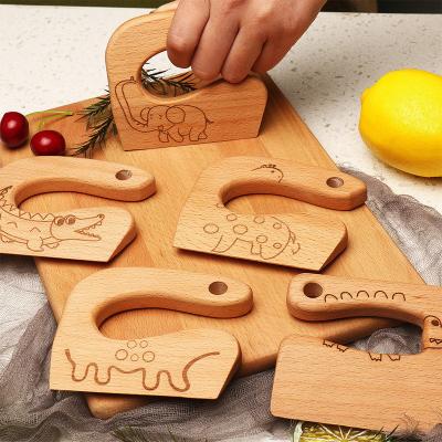 China Wooden Wooden Knife and Cutting Board Safe Knife for Kids Montessori Toy for Toddlers for sale