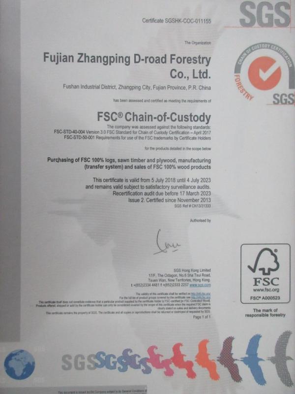 FSC - Fujian Zhangping D-road Forestry Co.,Ltd