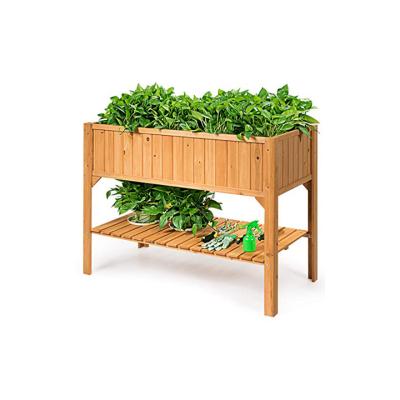 China CLASSIC Hot Selling Garden Grade Rustic Outdoor Wooden Planter Box Wood Plant Bed For Flower Plant for sale