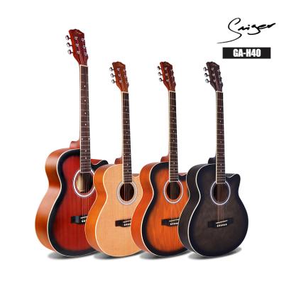 China Beginner Guitar China Guitar Kit 40inch Acoustic Acoustic Guitar With Guitar Instrument Tuner for sale