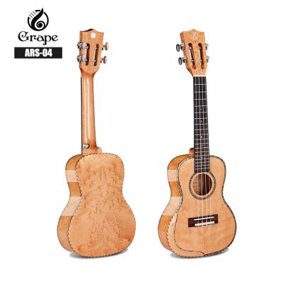 China AA Bird's Eye Ukulele Chinese Cheap Electric Guitar Concert Ukulele With Ukulele Pickup for sale