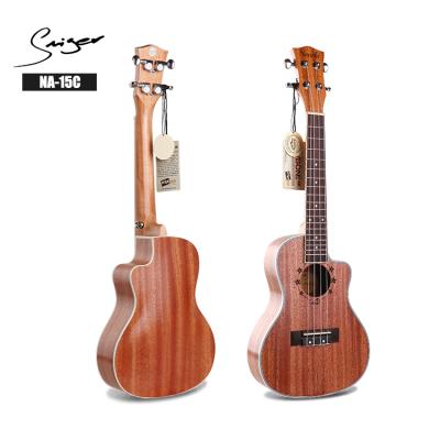 China Cut Ukulele Manufacturers China Concert Mahogany Ukulele With Bone Nut And Italian String for sale