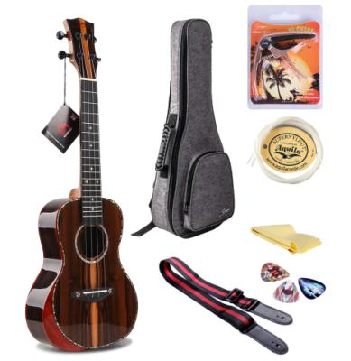 China Unique Exclusive China Ziricote Concert Soprano Armrest Ukulele Ziricote for sale