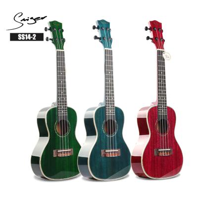 China Inventor Smiger Gidoo Solid Mahogany Top Solid Top Ukulele For OEM Concert Ukulele Wholesale Green for sale