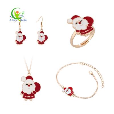 China Present Europe Metal Santa Claus Christmas Jewelry Party Set For Gifts for sale