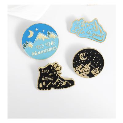 China Multiple China Styles Shoes Snow Mountain Shape Enamel Cuff Pins For Gifts for sale