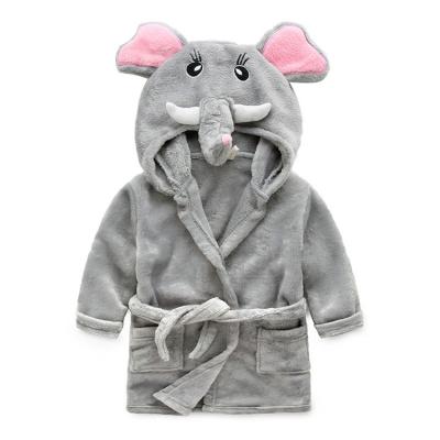 China Textile Flannel Fleece Cartoon Girls Sleepwear Kids QUICK DRY Home Bathrobe With Hood for sale