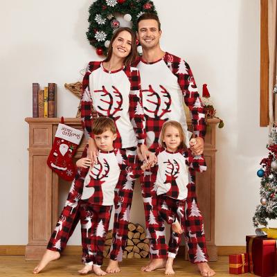 China Elk Thermal Print Long Sleeve Pajamas Set Baby Christmas Matching Pajamas For Family Kid And Infant for sale