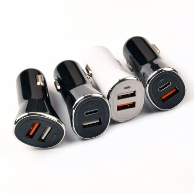 China 2020 Hotsell 2020 Mobile Phone 2 Ports PD+5V2.4A QC3.0+5V2.4A PD+QC3.0 30W USB PD Car Fast Charging Charger for sale