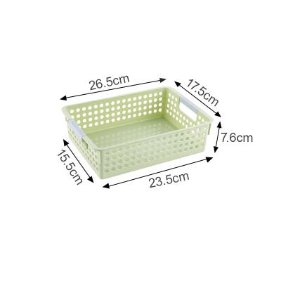 China Inventory Large Capacity Rectangular Plastic Woven Basket PP Material Processing for sale