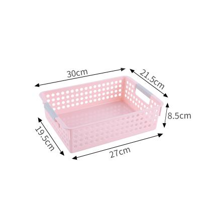 China Inventory Storage Multicolor Rectangular Plastic Woven Basket for sale