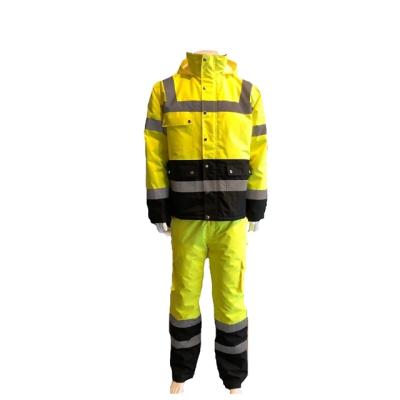 China Hivis waterproof winter clothing jacket and pants waterproof workwear for sale