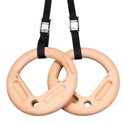 China Wooden Gymnastic Workout Rings 32mm with Portable Finger Training Hangboard Finger Training Board for sale