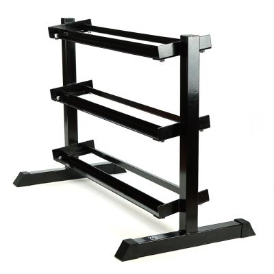 China Lecheng Commercial Fitness 3 Tier Dumbbell Rack Multilevel Weight Storage Organizer for sale