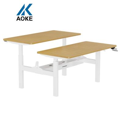 China Ergonomic Office Furniture Cheap Height Adjustable Computer Desks 4 People Crank Operated Desk (Height) for sale