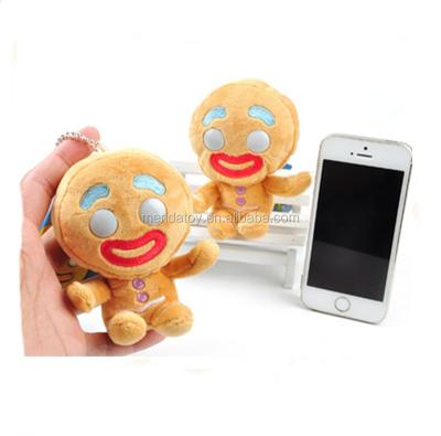 China Mini Cute Ugly Gingerbread Man Pendant Cute Funny Christmas Plush Key Chain for sale