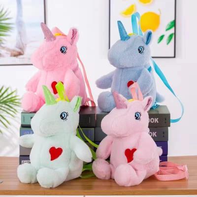 China Cute Plush Unicorn Plush Toys Backpacks Stuffed Doll Bag for Kids Boys Girls Toddler Wholesale Custom OEM ODM for sale